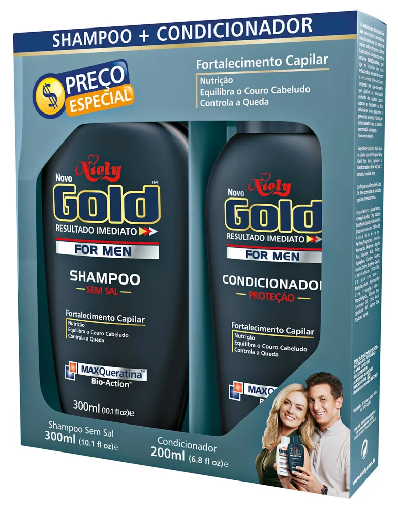 Shampoo+condicionador Niely Gold for men kit