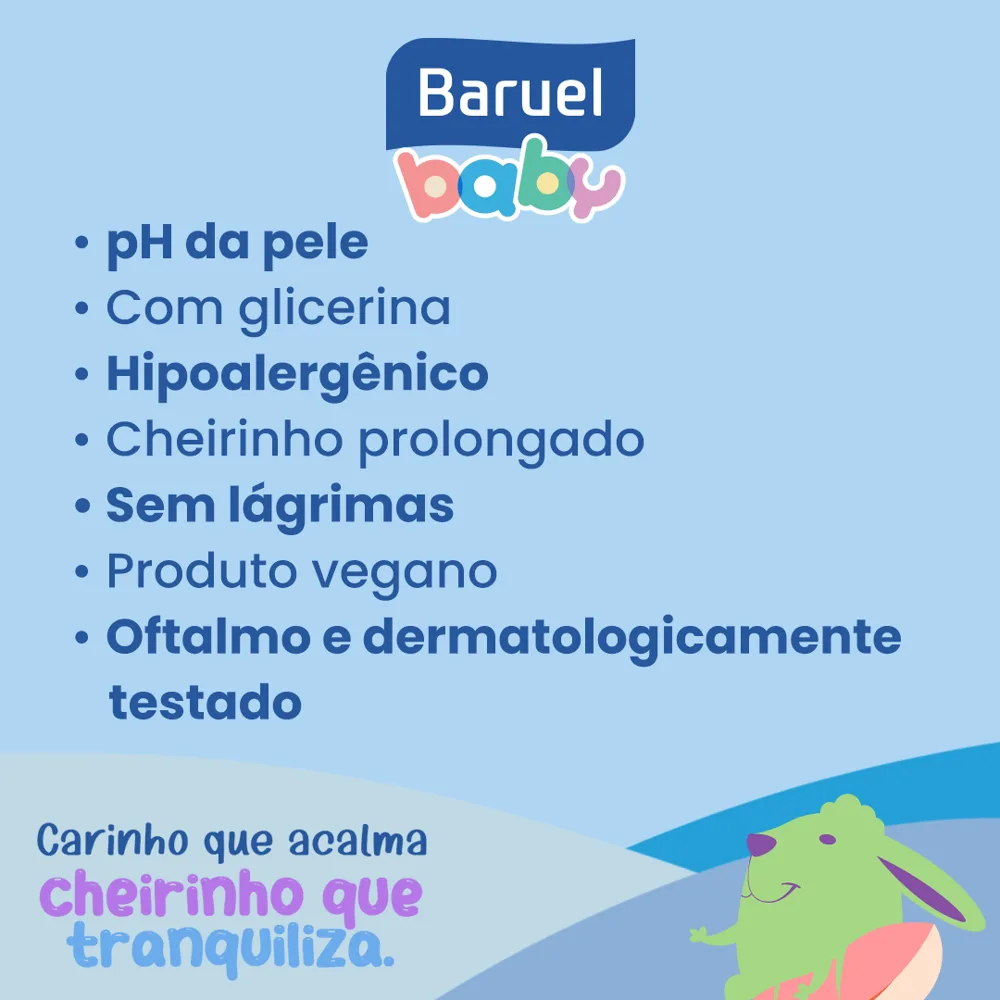 Sabonete Líquido Infantil Baruel Baby Glicerina da Cabeça aos Pés Refil 210ml