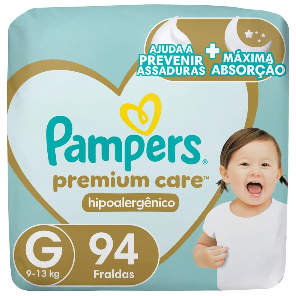 Fralda Infantil Pampers Premium Care G 94 Unidades