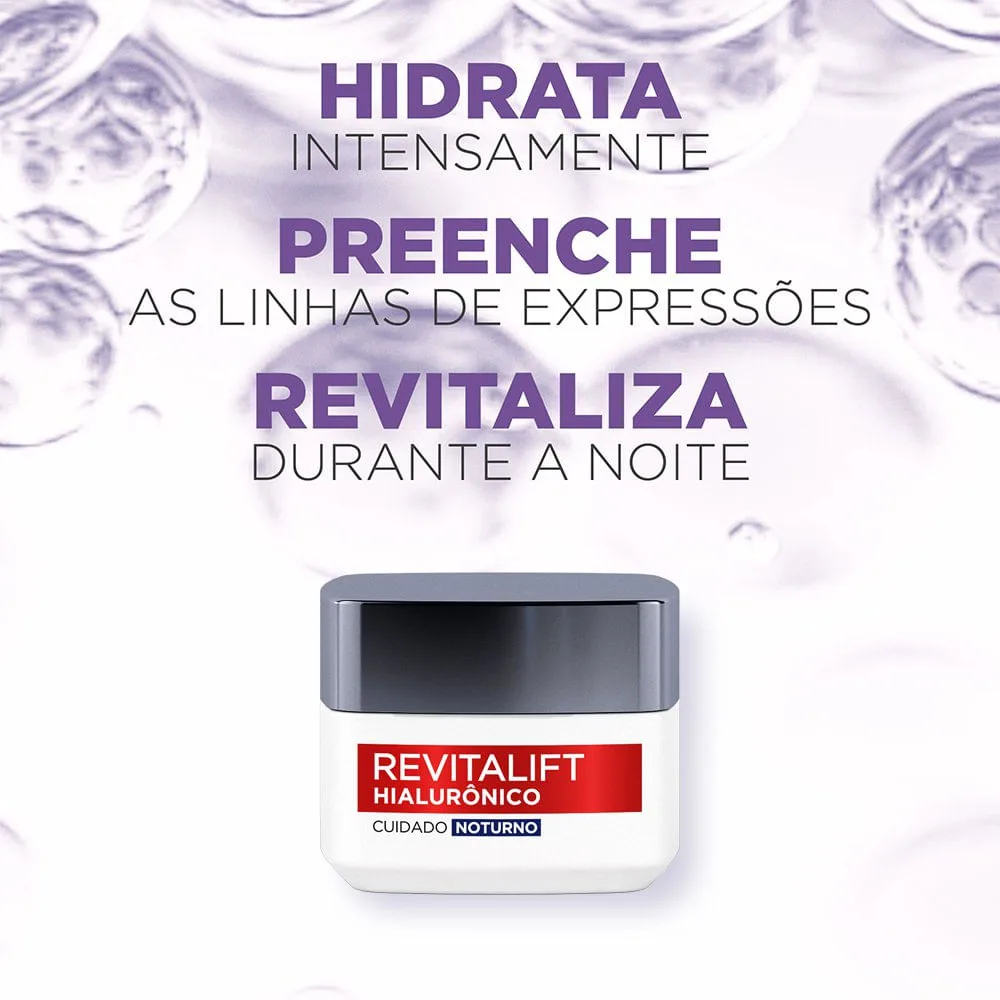 Creme Facial L'Oréal Paris Revitalift Hialurônico Noturno 49g