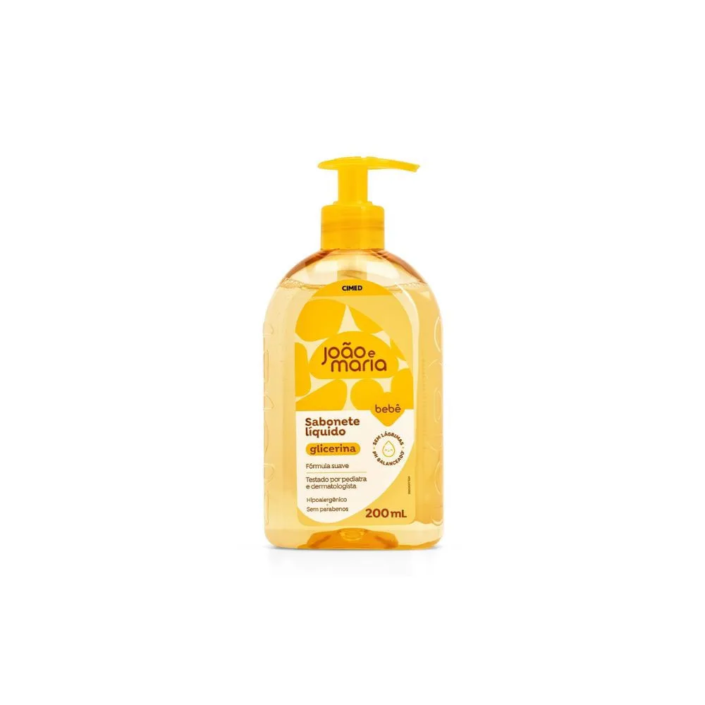 Sabonete Líquido Infantil João e Maria Bebê Glicerina 200ml