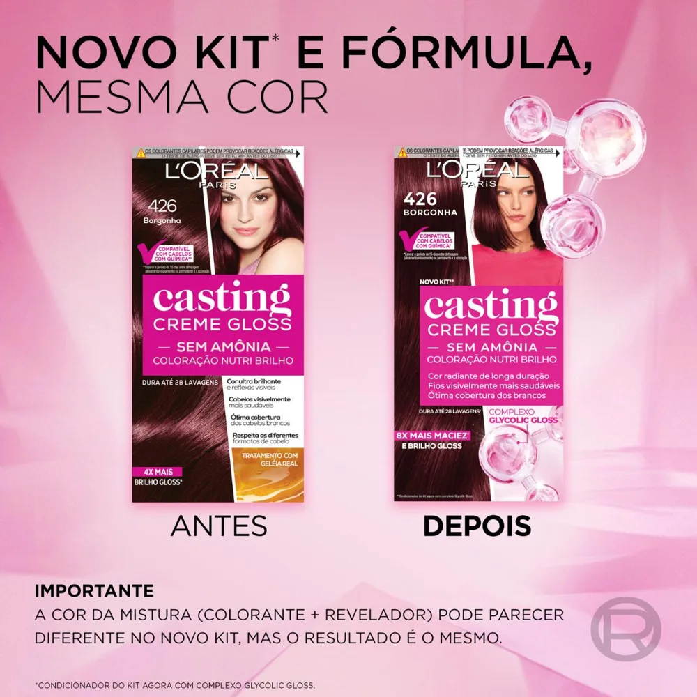 Tinta De cabelo Casting Creme Gloss De l’oréal paris 426 borgonha 246g