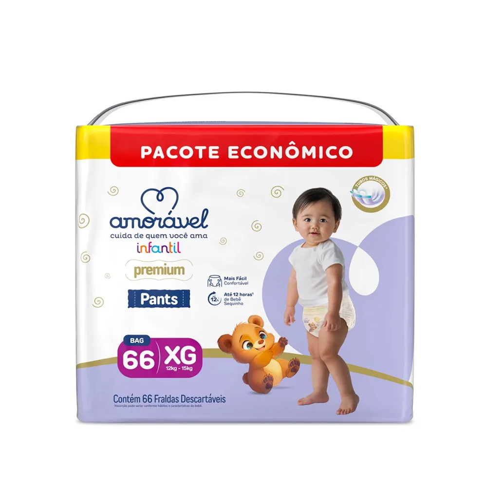 Fralda Amorável Pants Ultrabag Xg 66 Unidades