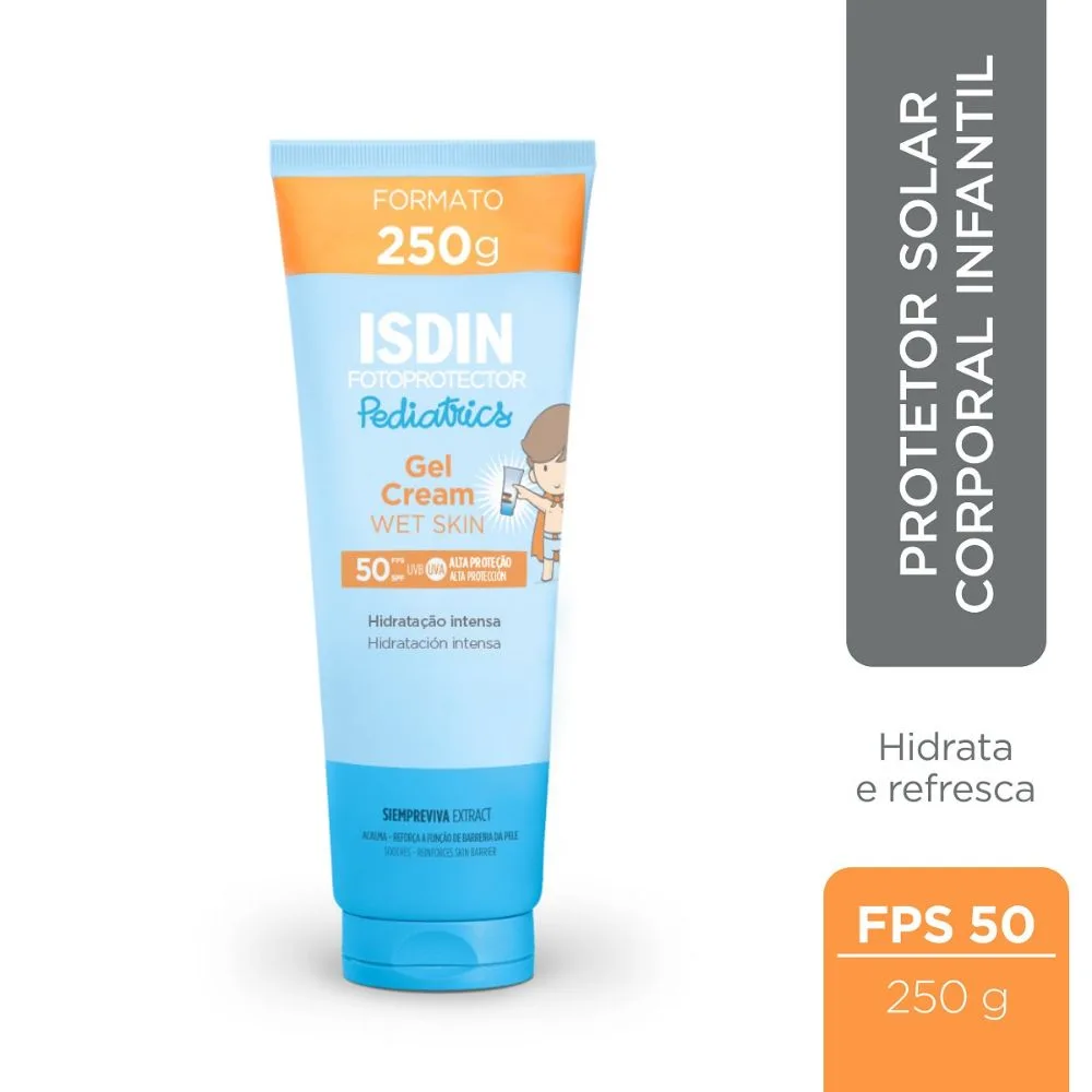 Protetor Solar ISDIN Pediatrics Gel Cream FPS50 Wet Skin 250g