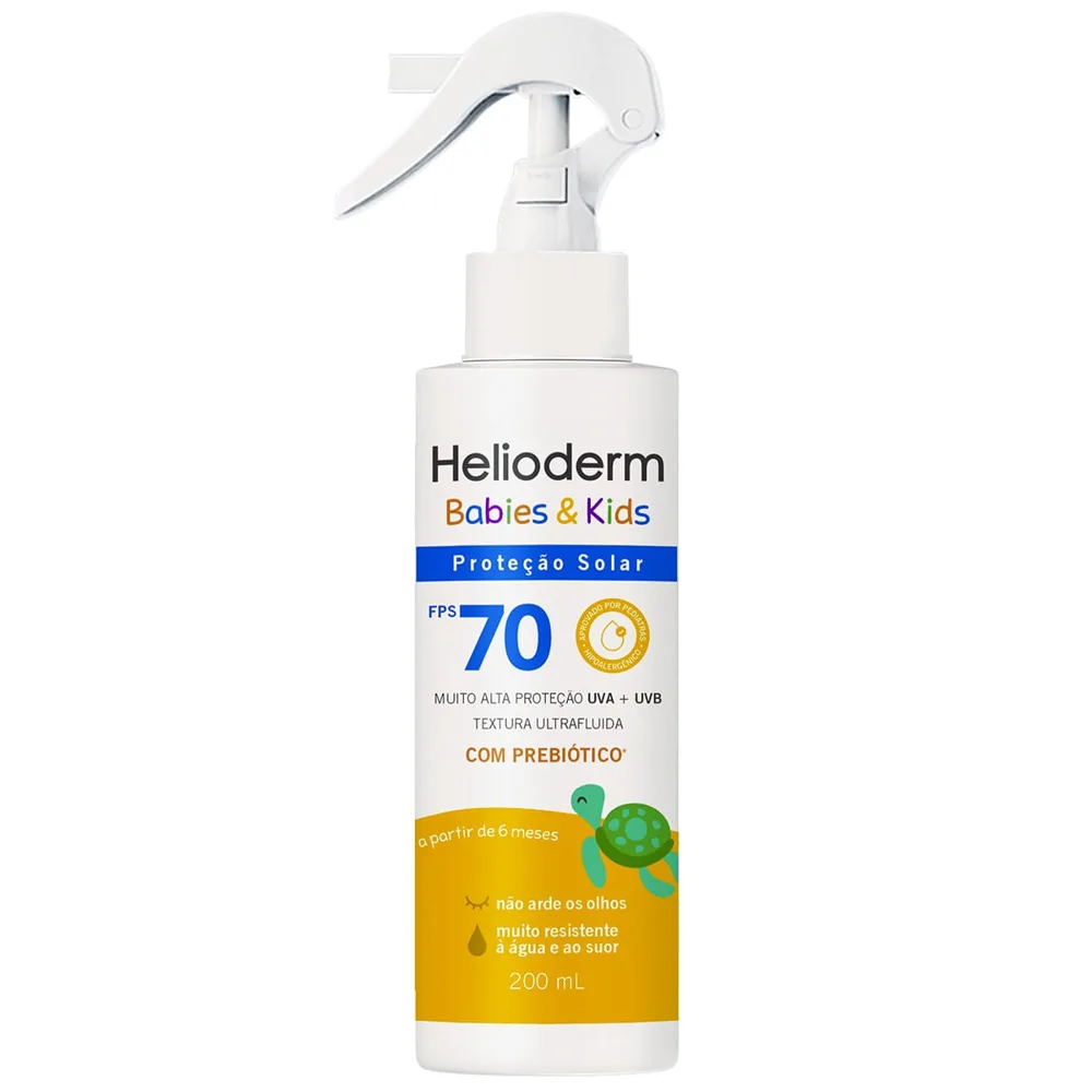 Protetor Solar Helioderm Fps70 Kids Babies Spray 200ml
