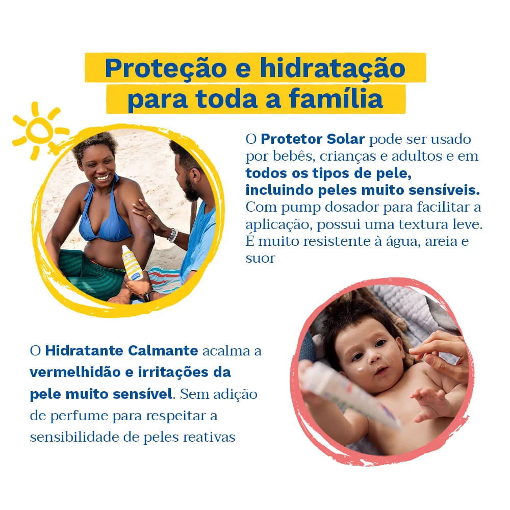 Kit Mustela Protetor Solar FPS 50+ Infantil e Adulto 200ml + Hidratante Calmante Para Pele Muito Sensível 200ml