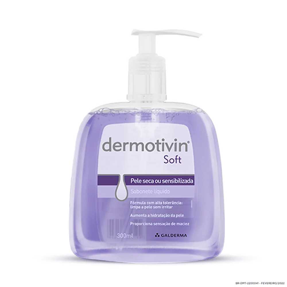 Sabonete Líquido Facial Dermotivin Soft Pele Seca ou Sensibilizada 300ml