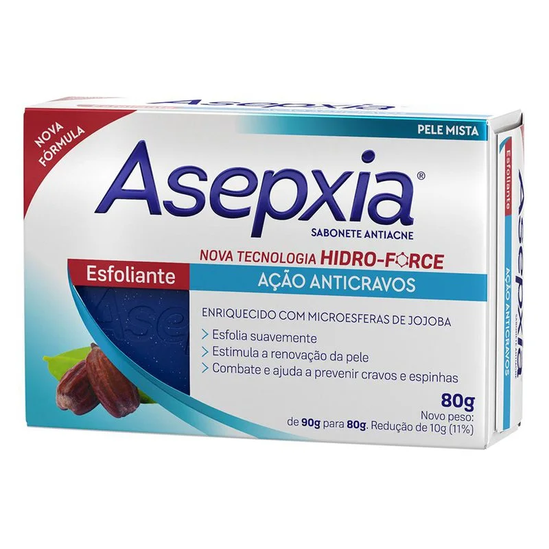 Sabonete em Barra Facial Asepxia Esfoliante Antiacne 80g