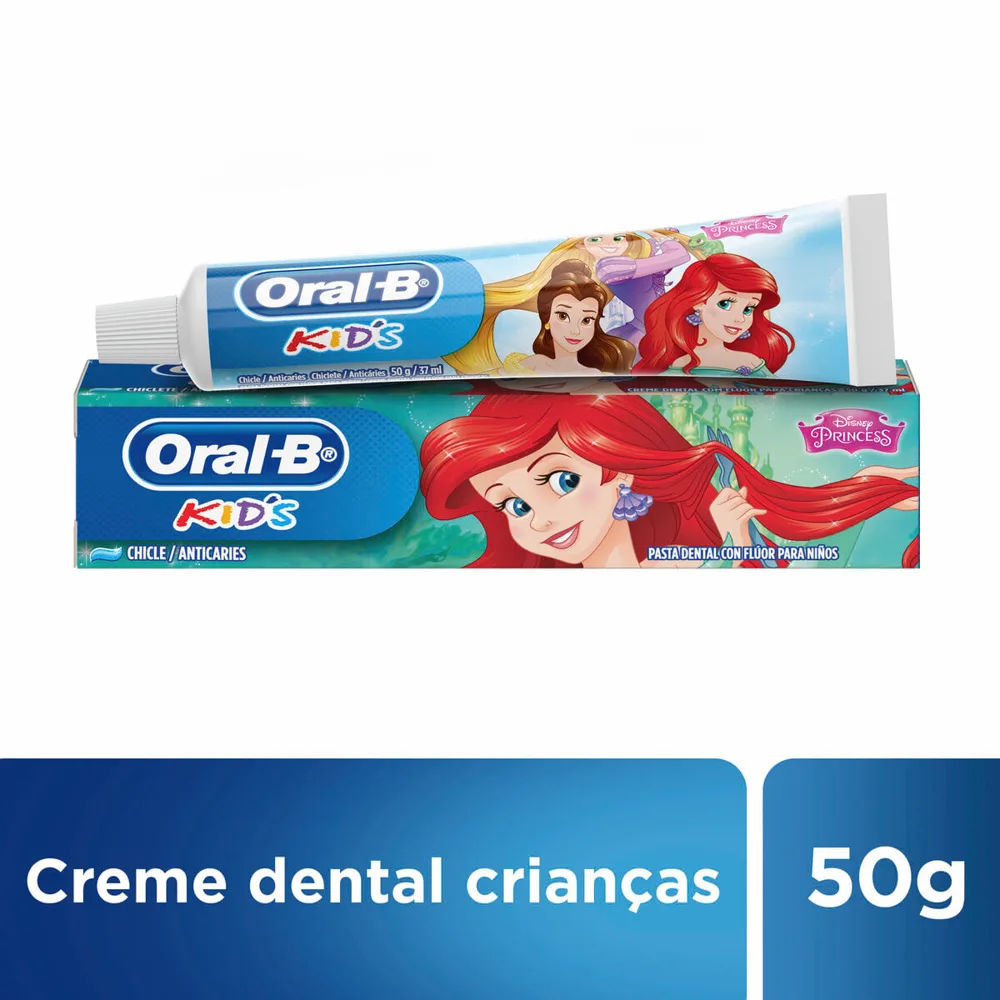 Creme Dental Infantil Oral-B Kids Disney Princesas Anticáries com Flúor 50g