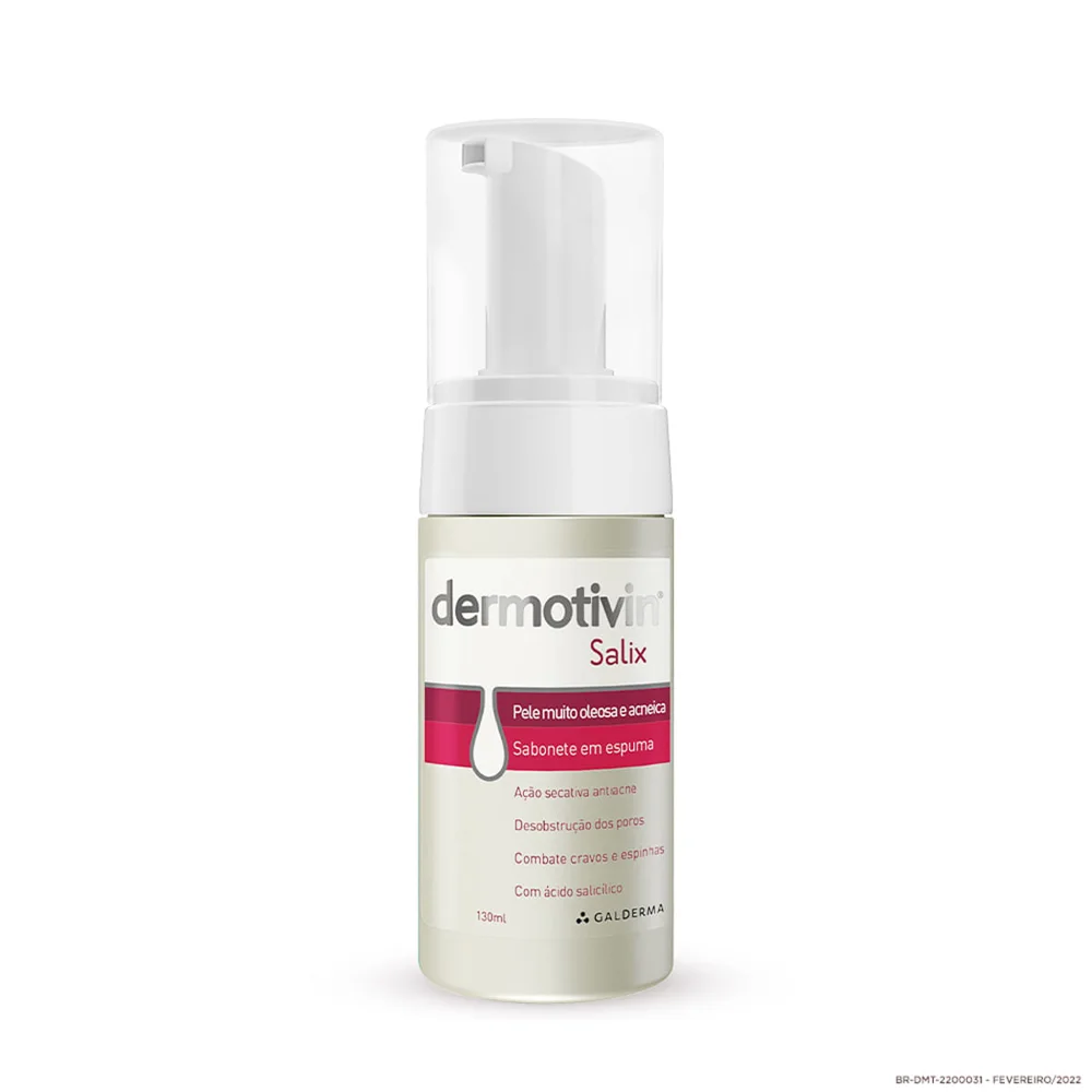 Sabonete em Espuma Facial Dermotivin Salix Pele Muito Oleosa e Acneica 130ml