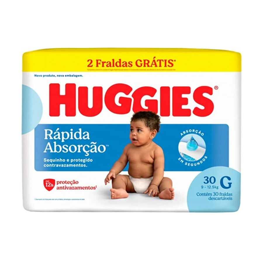 Fralda Huggies Tripla Proteção G - 30 Unidades