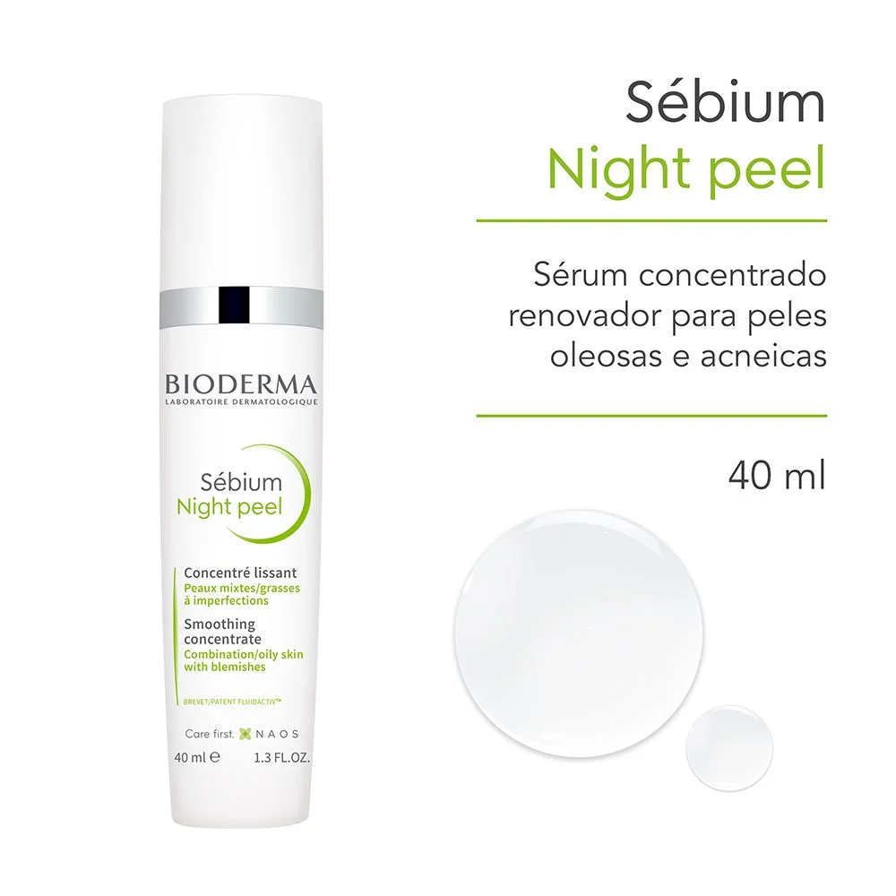 Sérum Bioderma Sébium Night Peel Renovador Peles Oleosas e Acneicas 40ml