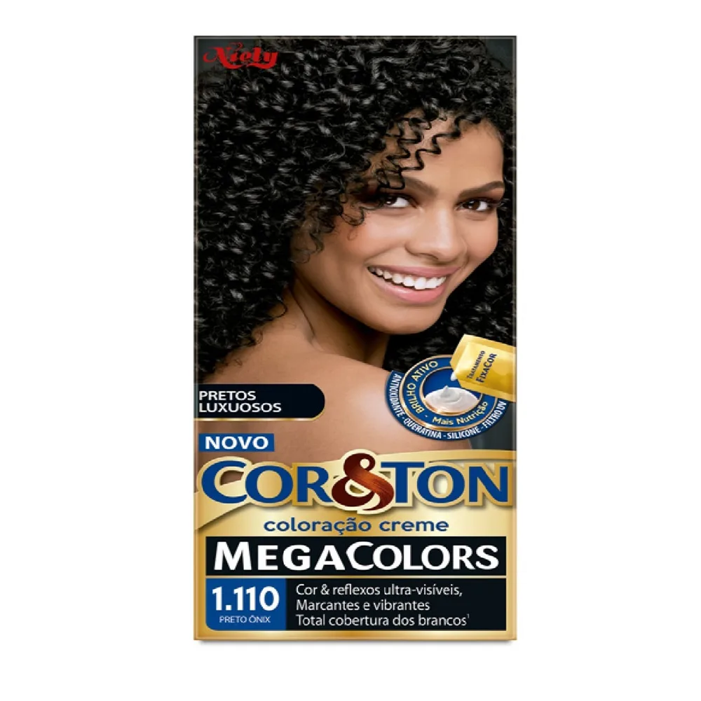 Tintura Cor&ton Mega Colors Preto Onix 1.110