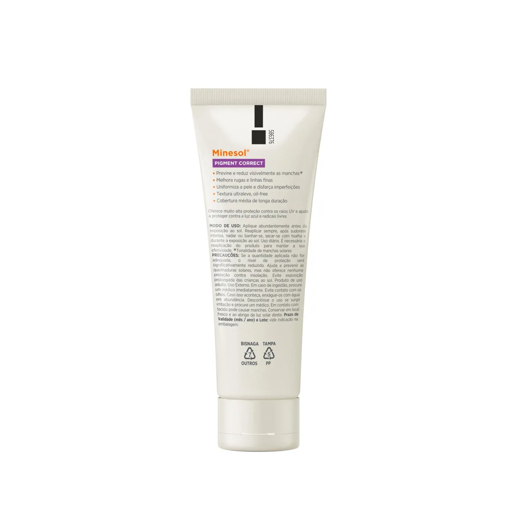 Protetor Solar Facial Minesol Pigment Correct Fps70 Cor 2.0 40g