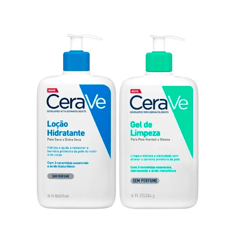 Kit CeraVe Loção Hidratante Corporal 473ml + Gel de Limpeza 454g