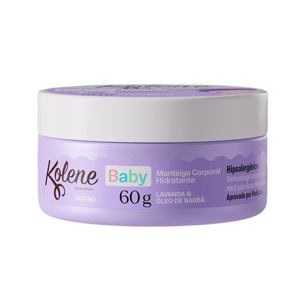Manteiga Corporal Hidratante Kolene Baby Lavanda E Óleo De Baobá 60g