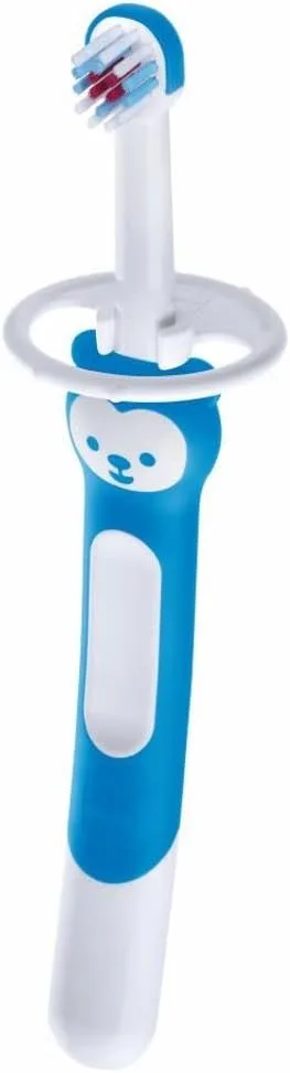Escova Dental Infantil MAM Training Brush +6 meses Azul 1 Unidade
