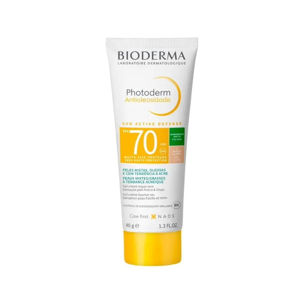 Protetor Solar Facial Bioderma Photoderm Antioleosidade FPS70 Cor 1.0 40g