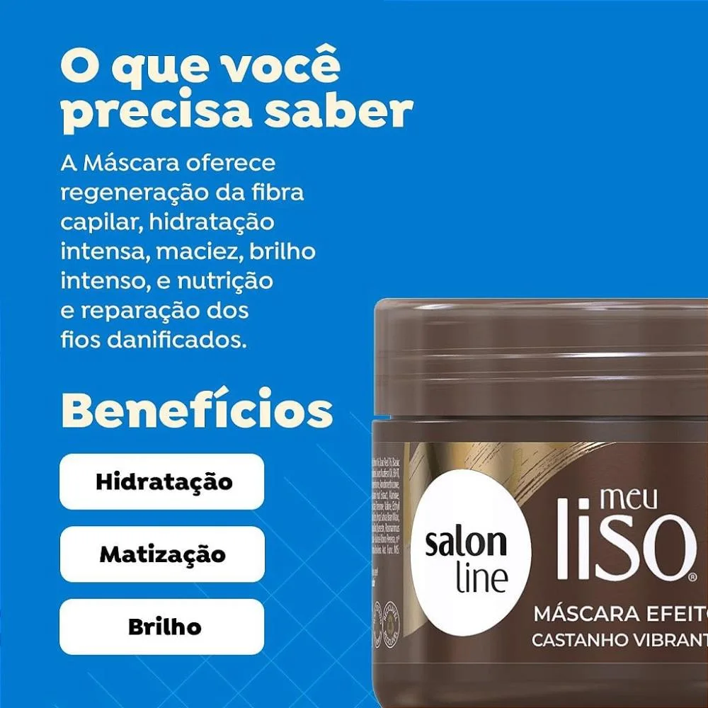 S Line - Meu Liso Matizadora Castanho - Máscara Capilar - 300g