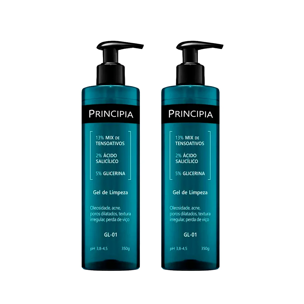 Kit Principia Gel de Limpeza Facial GL-01 350ml 2 Unidades
