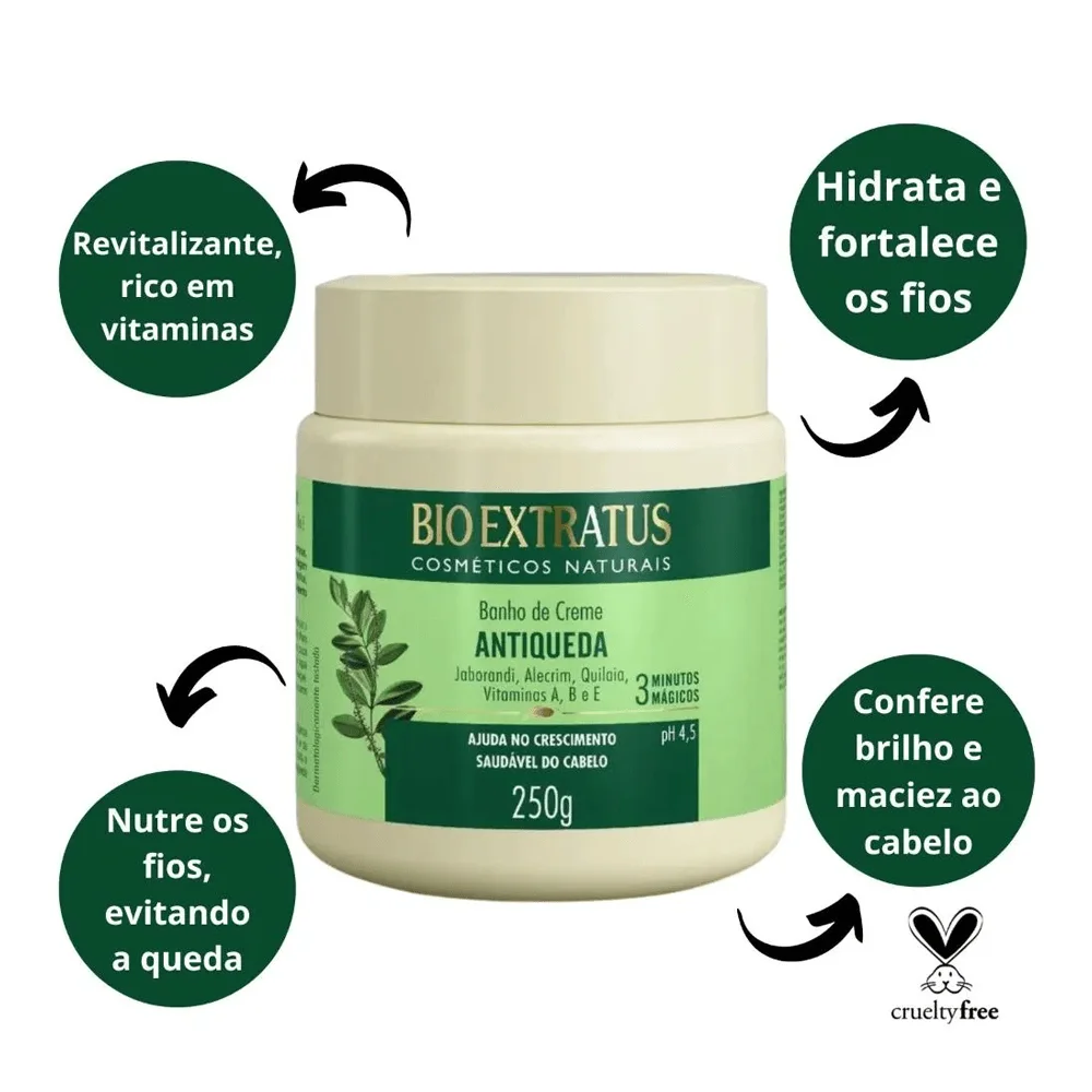 Creme de Tratamento Capilar Bio Extratus Jaborandi, Alecrim, Quilaia e Vitaminas 250g