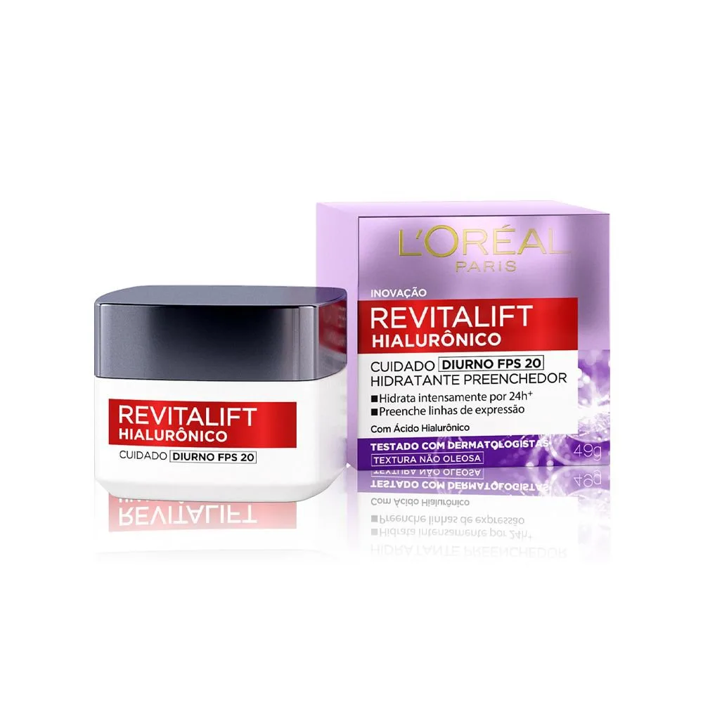 Creme Facial L'Oréal Paris Revitalift Hialurônico Anti Idade Diurno FPS 20 50ml