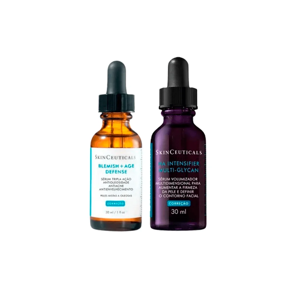 Kit Skinceuticals Sérum Facial Ha Intensifier Multi-Glycan 30ml + Sérum Blemish + Age Defense 30ml