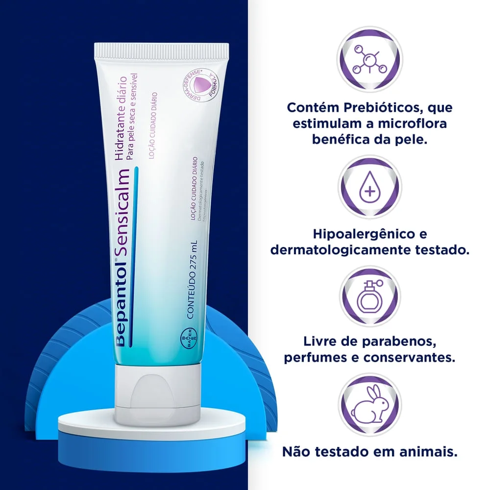Loção Corporal Bepantol Sensicalm Hidratante Diário Pele Sensível e com Tendência Atópica 275ml