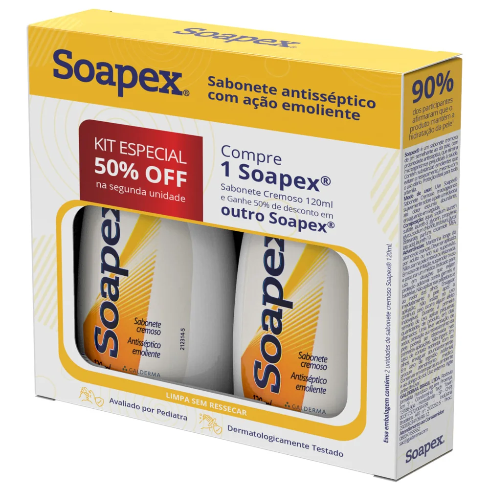Kit Sabonete Líquido Soapex Antisséptico 120ml 2 Unidades