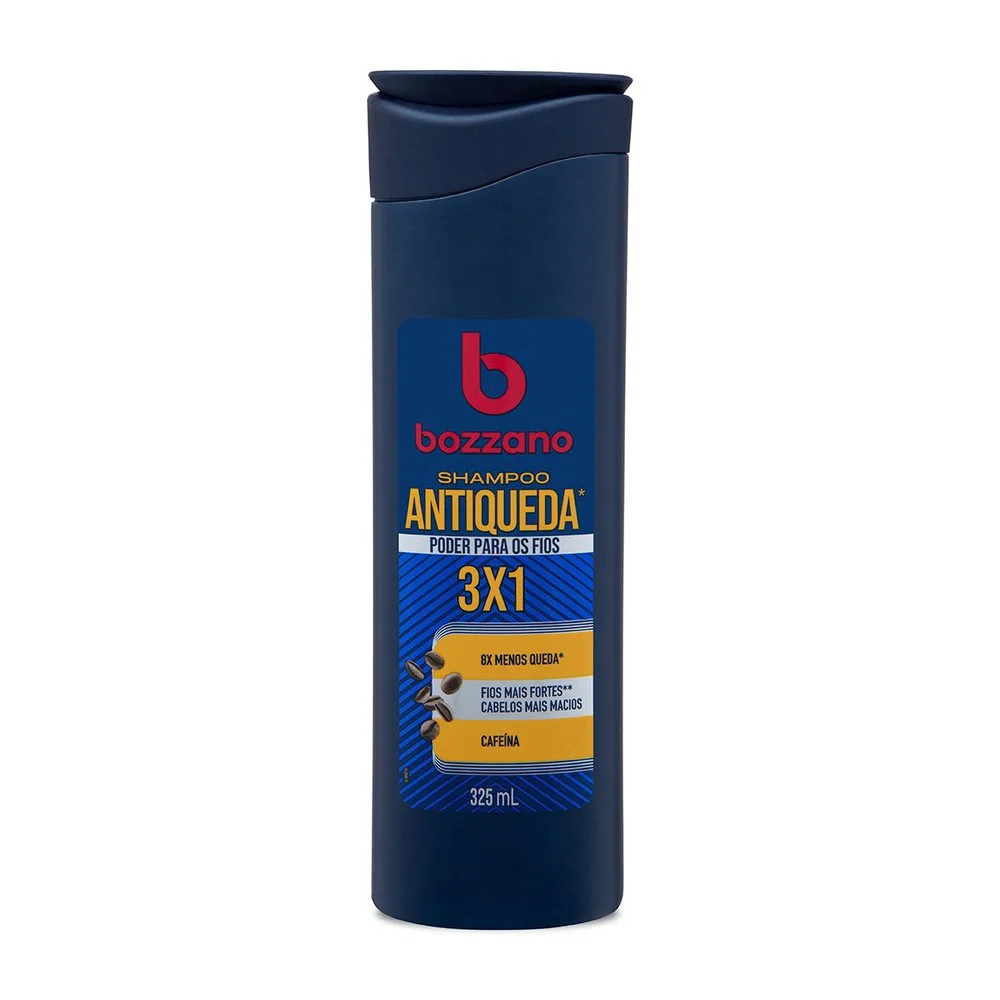 Shampoo Bozzano Antiqueda 3 x 1 Cafeína 325ml