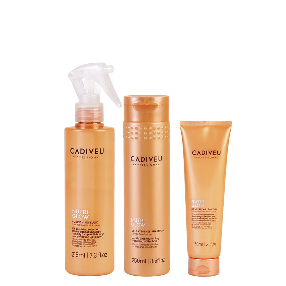 Kit Shampoo 250ml + Fluído 215ml + Leave-in 150ml - Cadiveu - Nutri Glow