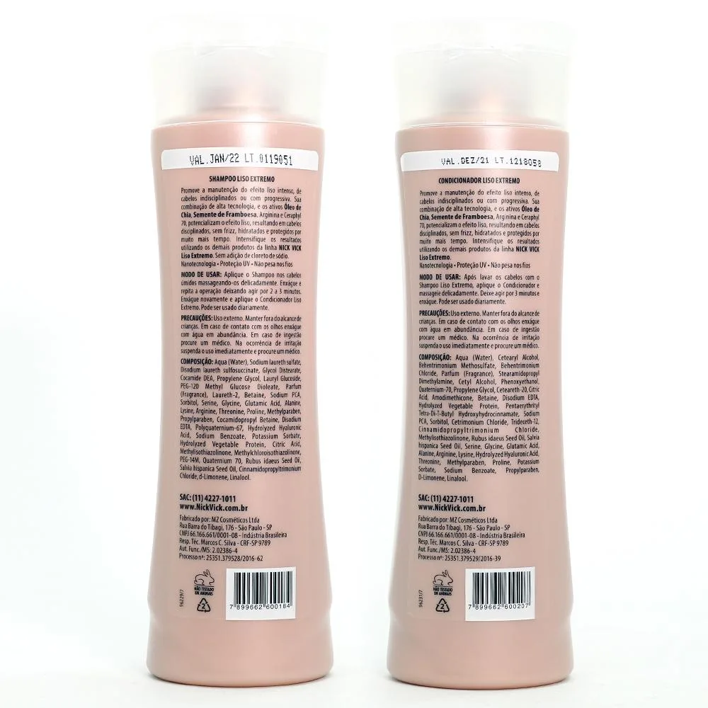 Kit Nick Vick Liso Extremo - Shampoo - Condicionador
