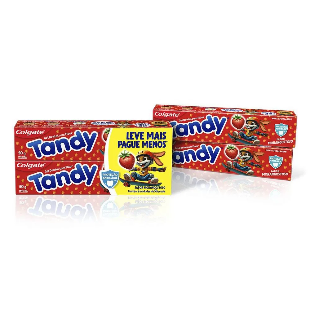CremeDental Infantil Colgate Tandy Morango 2 Unidades Com 50g Cada Preço Especial