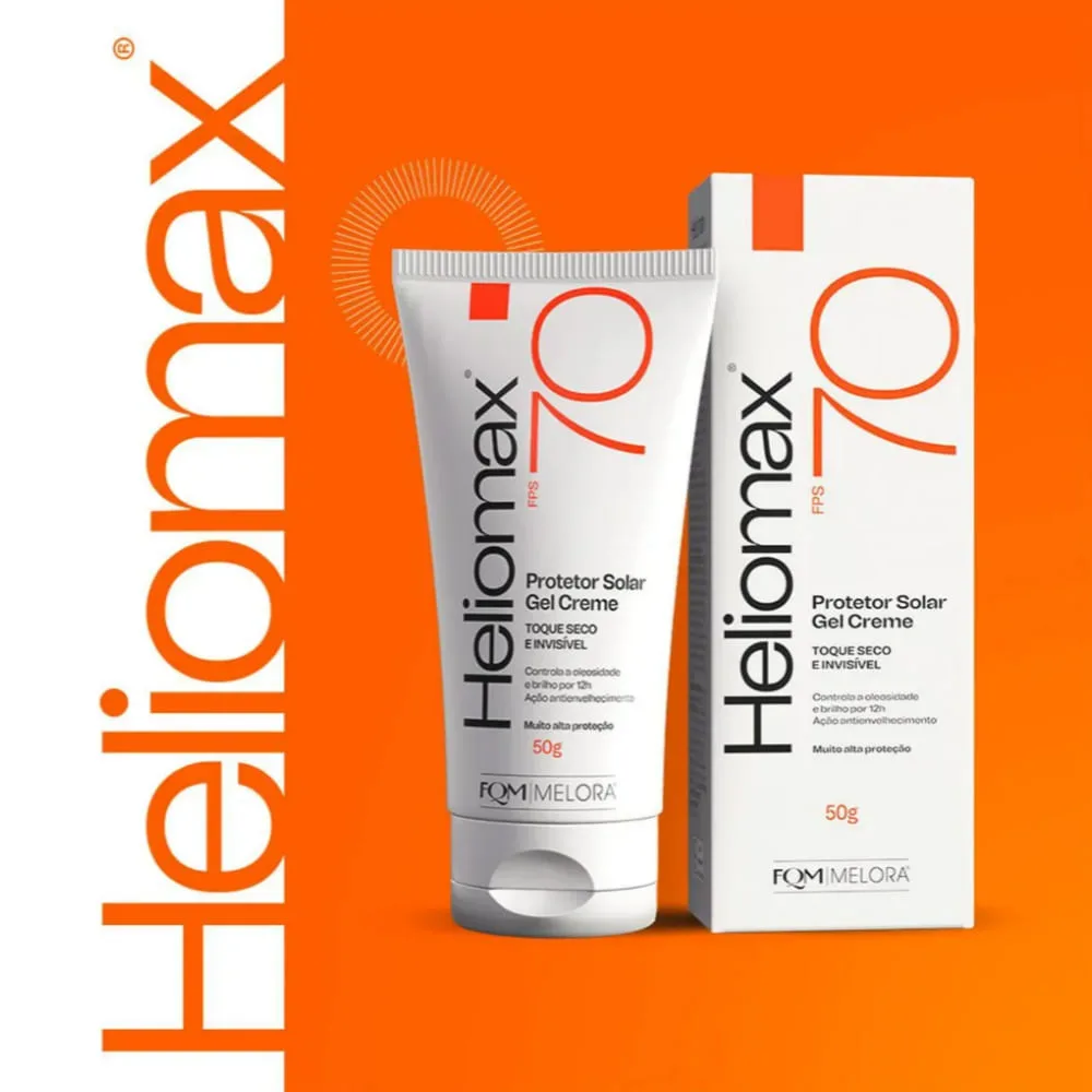 Protetor Solar Facial Heliomax FPS70 Toque Seco Gel Creme 50g