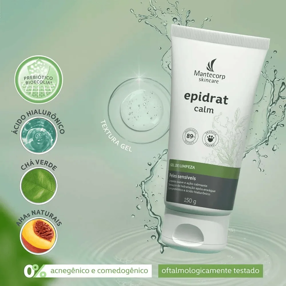 Gel de Limpeza Facial Mantecorp Skincare Epidrat Calm Peles Sensíveis 150g