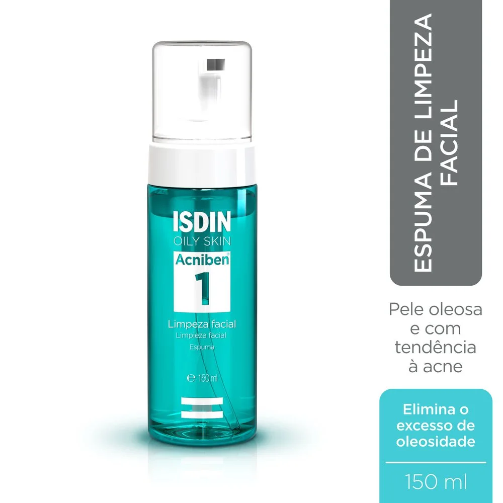 Espuma de Limpeza Facial ISDIN Acniben Suave Peles Oleosas e Acneicas 150ml