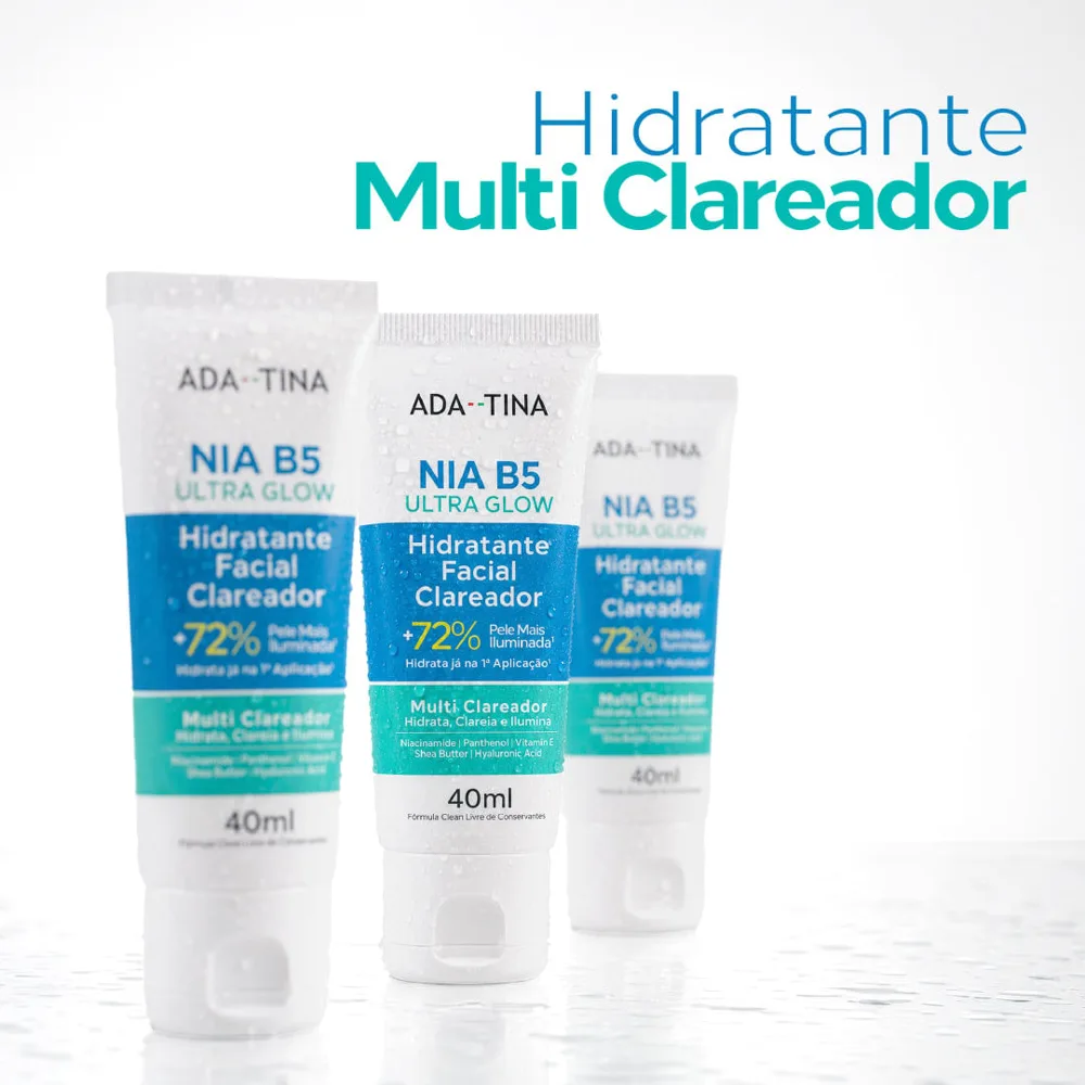 Hidratante Facial Clareador Ada Tina Nia B5 Ultra Glow 40ml