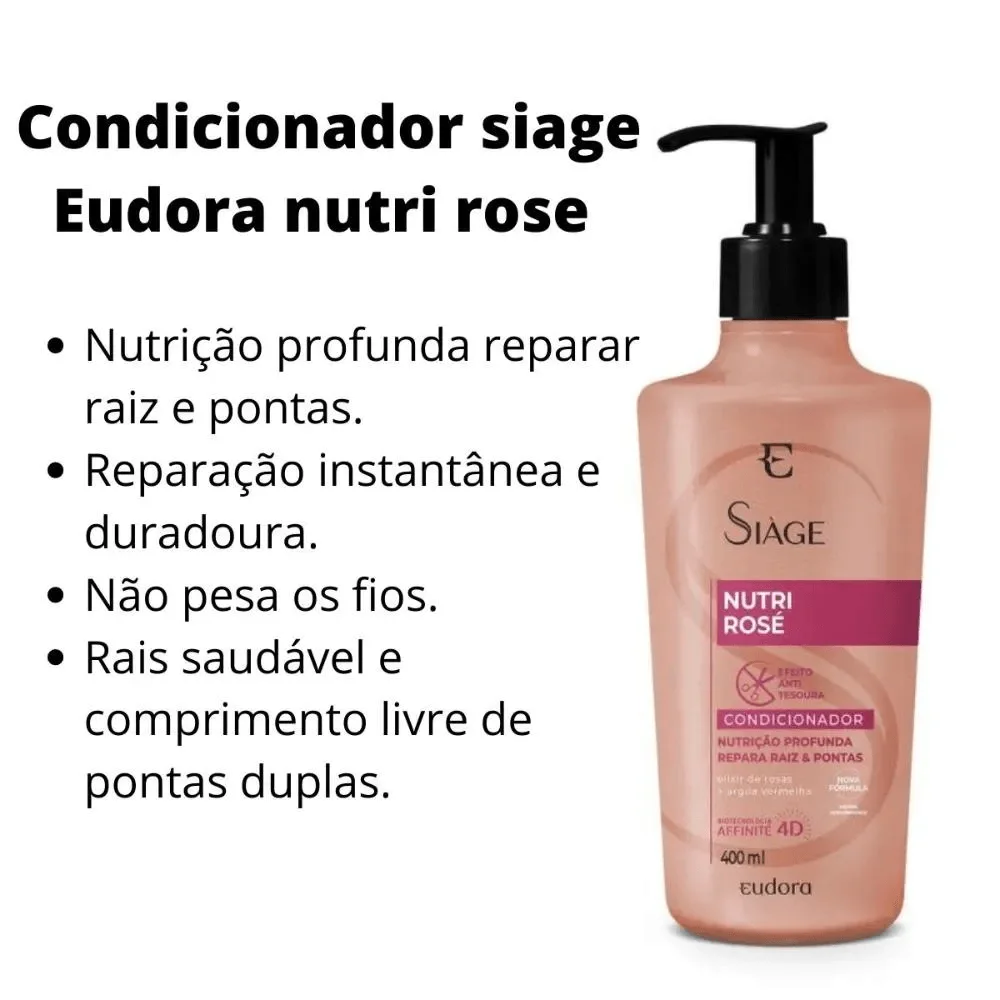 Condicionador Eudora Siàge Nutri Rosé 400ml