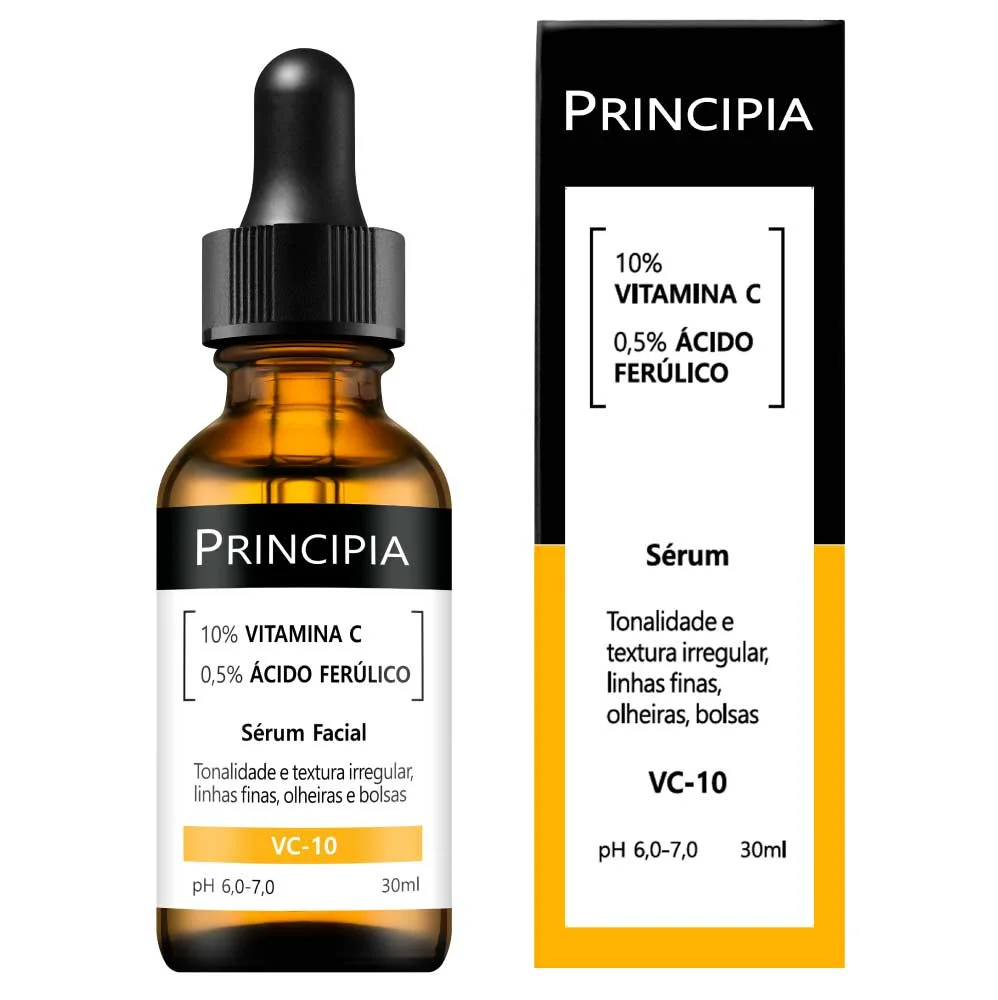 Sérum Facial Principia VC-10 com 10% Vitamina C e 0,5% Ácido Ferúlico 30ml