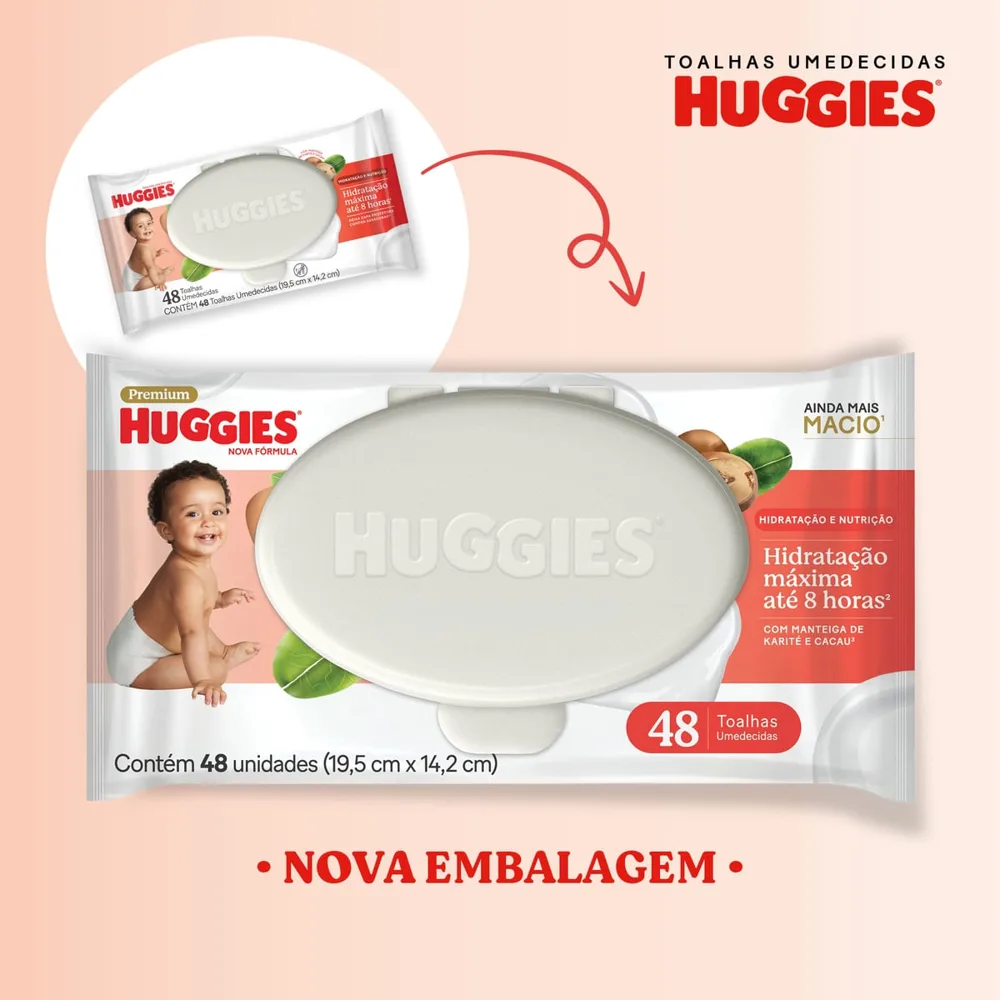 Lenços Umedecidos Huggies Hidratação e Nutrição Contra Assaduras 192 Unidades
