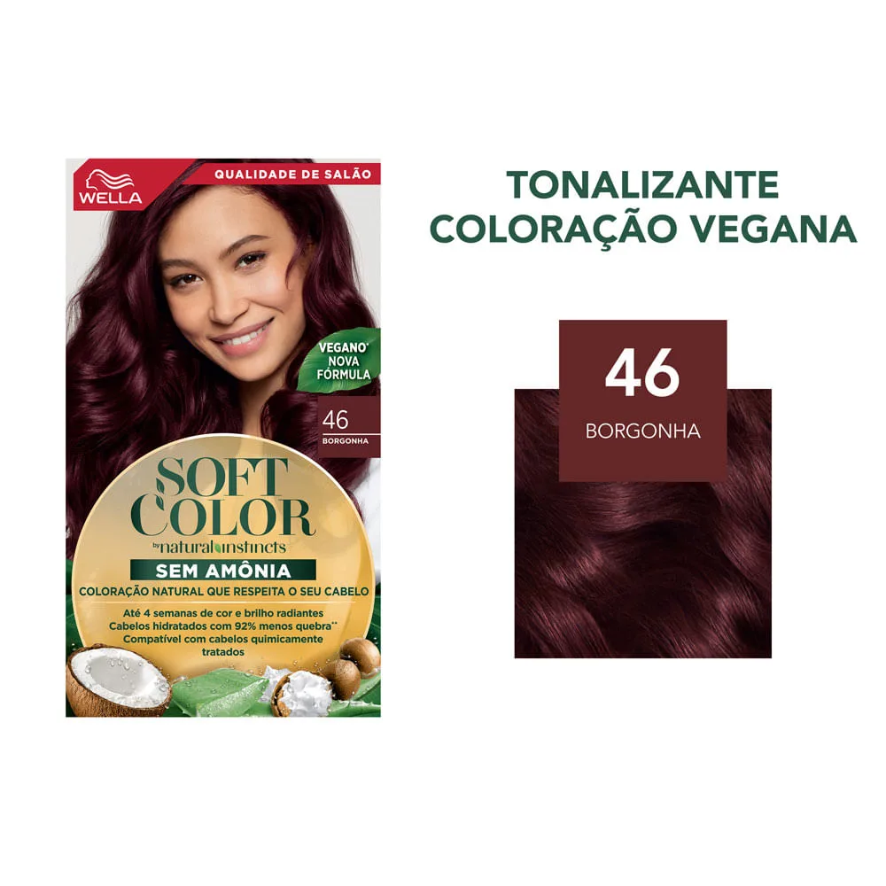 Tintura Wella Soft Color 46 Borgonha Com 1 Unidade