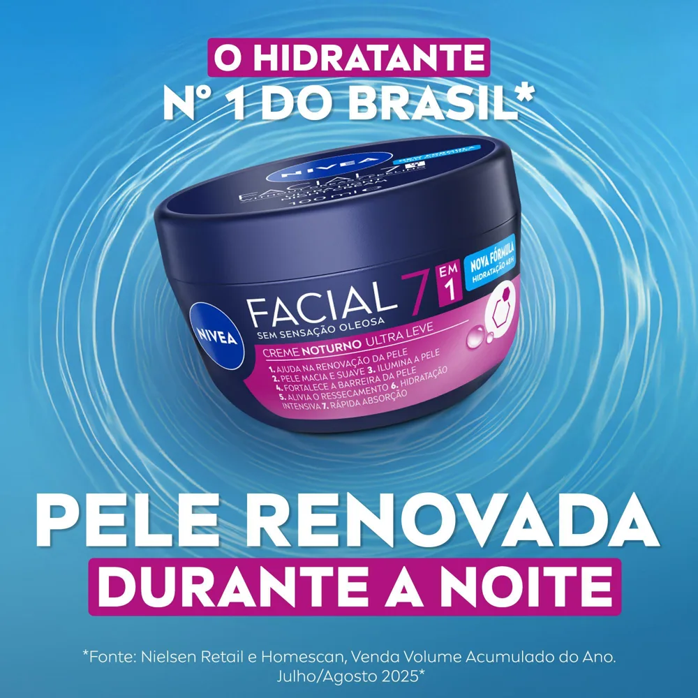 Creme Facial Nivea Ultraleve 7 em 1 Noturno 100g