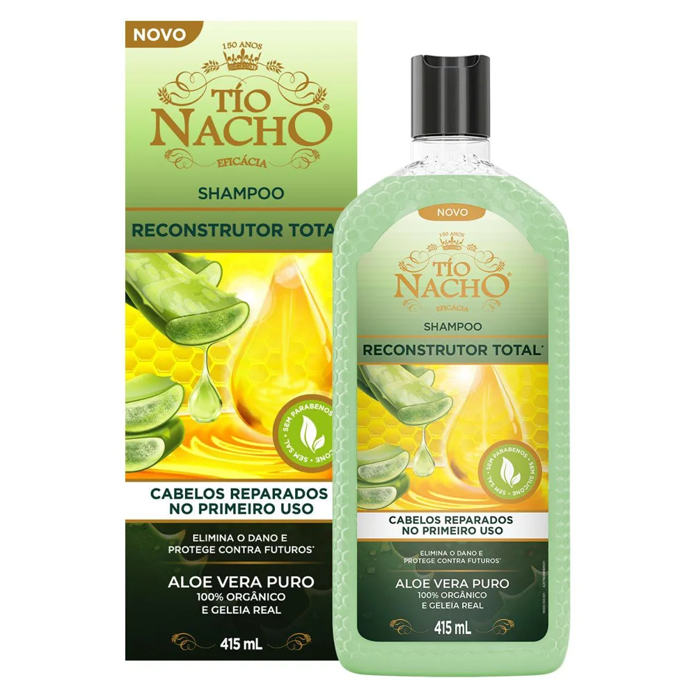 Shampoo Tío Nacho Reconstrutor Total Hidratação 100% Orgânico 415ml