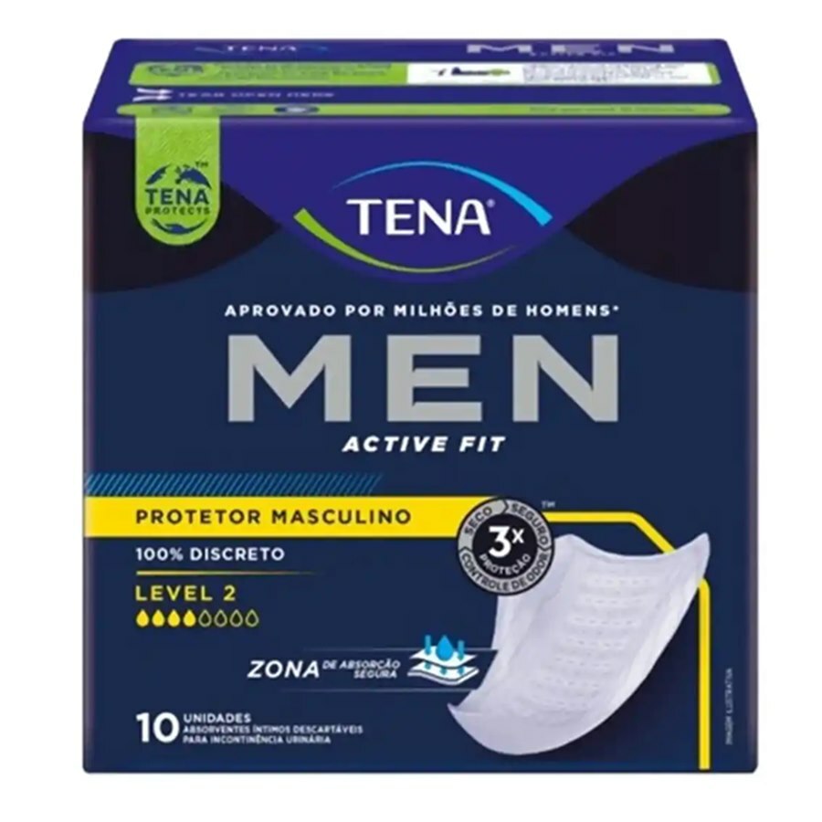 Absorvente Para Incontinência Urinária Tena Men Médio - 10 Unidades