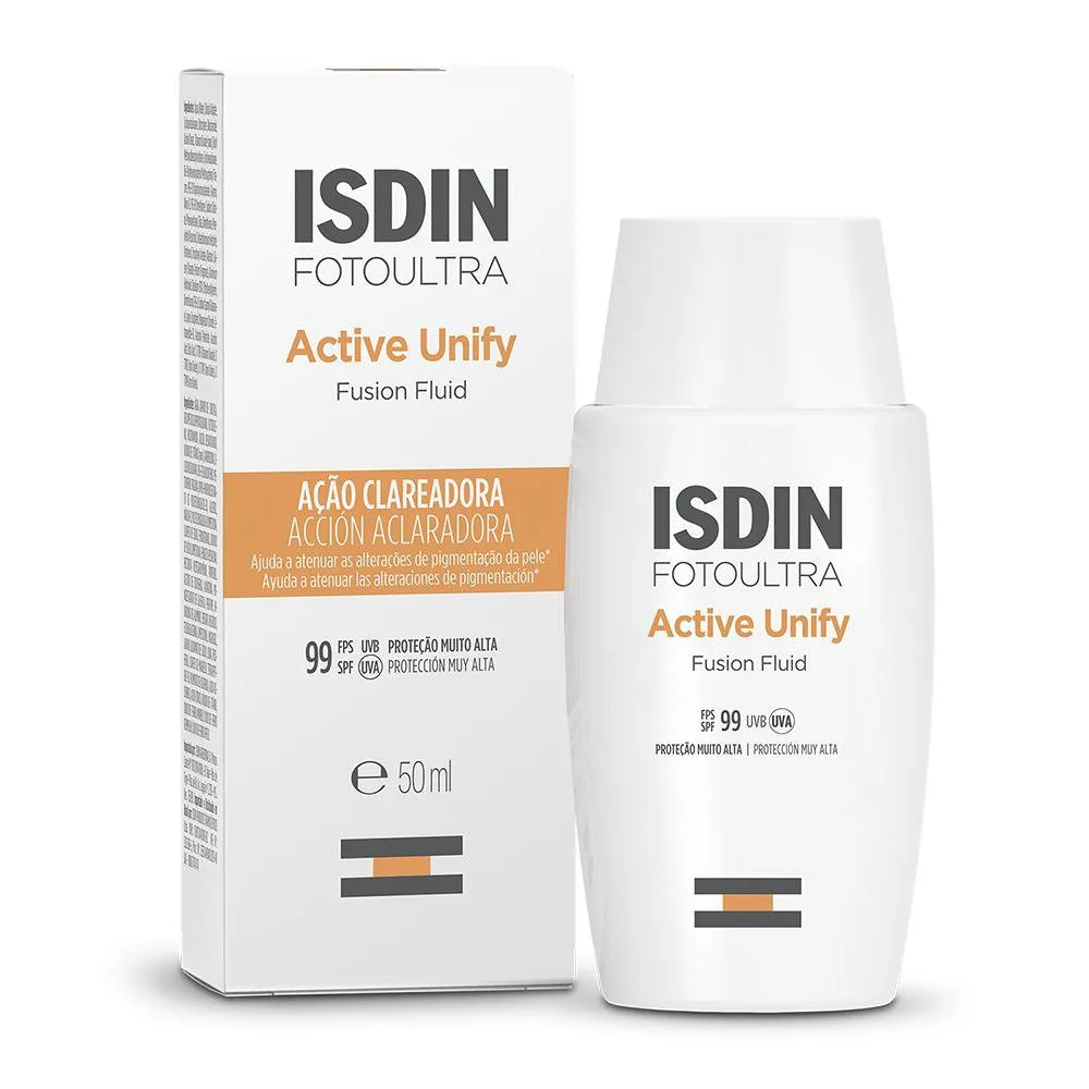 Protetor Solar Facial ISDIN Active Unify FPS99 Fusion Fluid Sem Cor 50ml
