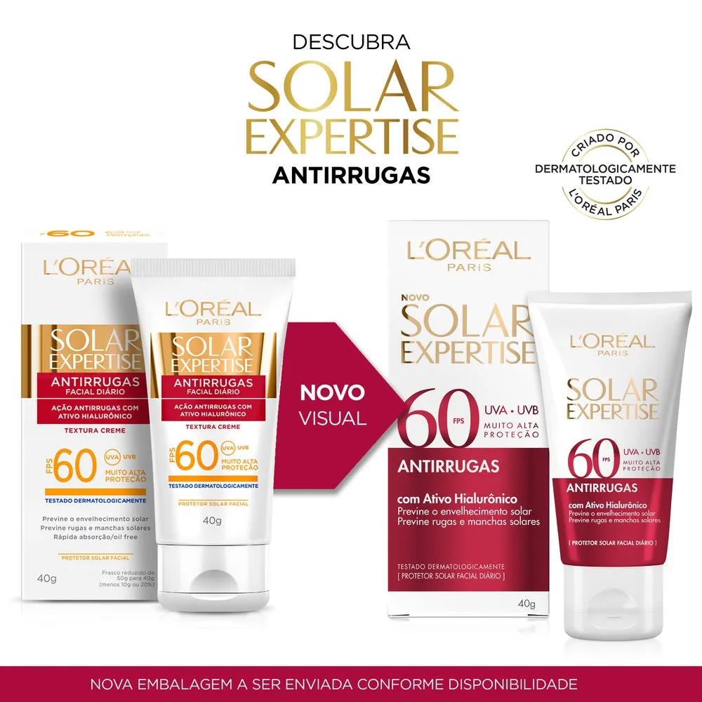 Protetor Solar Facial Solar Expertise Antirrugas FPS60 40g