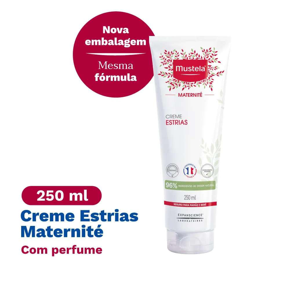 Kit Mustela Creme Prevenção de Estrias Maternité 250ml + Óleo Corporal Maternité Para Estrias 105ml