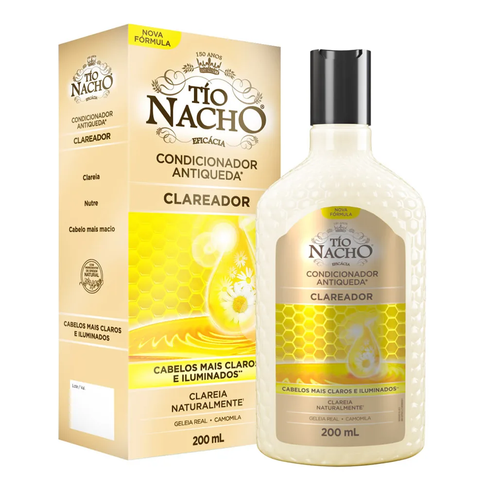 Tio Nacho Condicionador Clareador, Geleia Real E Camomila, Cabelo Visivelmente Mais Claro, 200ml
