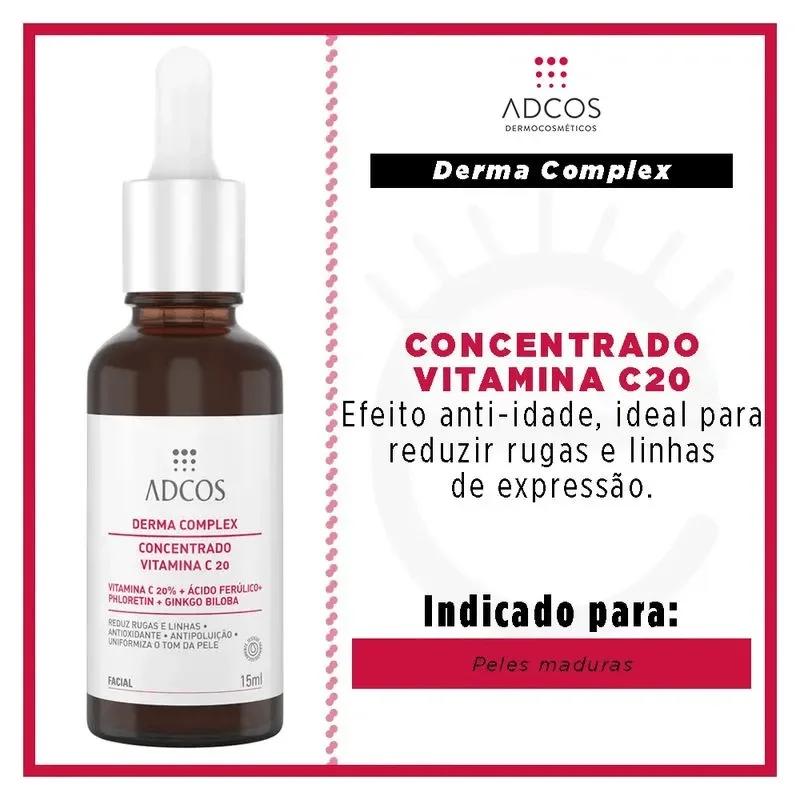 Sérum Facial Adcos Derma Complex Concentrado com Vitamina C 20% 15ml