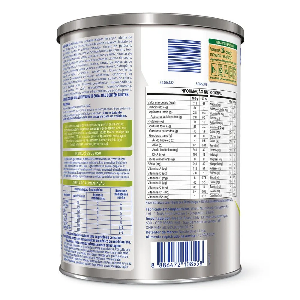 Fórmula Infantil NAN SciencePro Soja Sem Lactose 800g